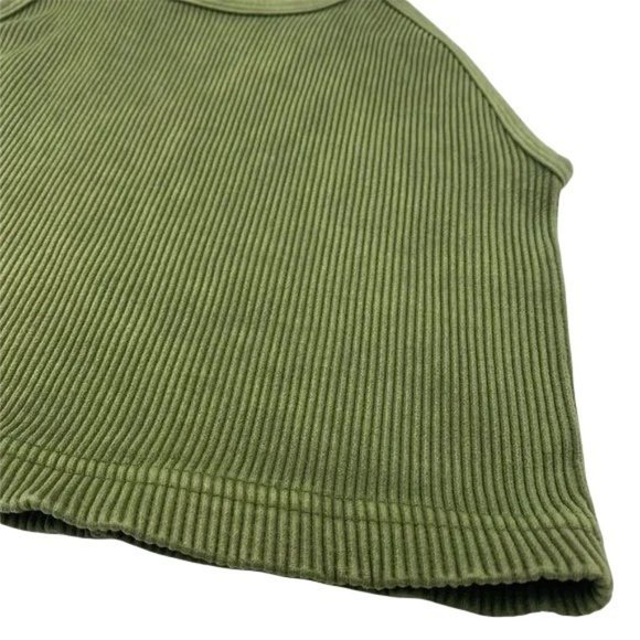 FREE PEOPLE MOVEMENT OLIVE GREEN HAPPINESS RUNS CROP TANK NWOT SZ: X/S  M/L NWOT - Picture 3 of 7